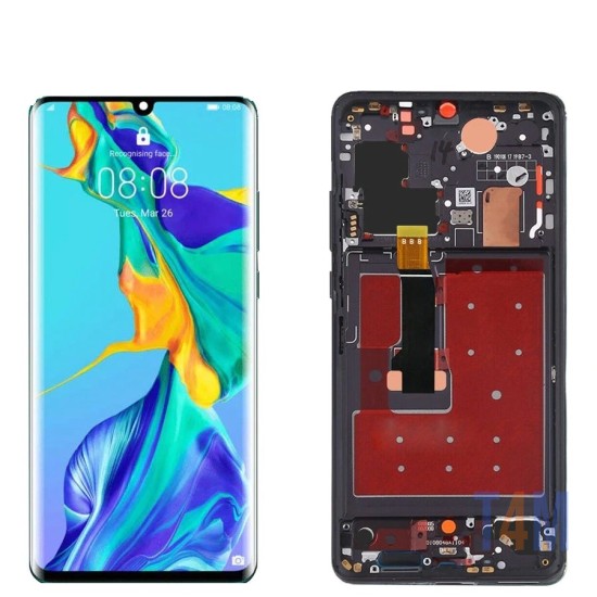 Touch+Display+Frame Huawei P30 Pro Con Huellas Dactilares Negro